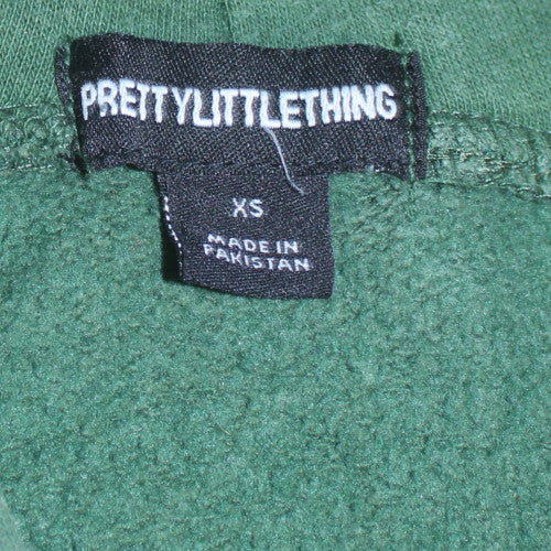 Womens UK Size XS PRETTYLITTLETHING Green Pullover Hoodie
