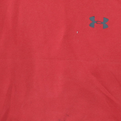 Mens UK Size M Under armour Red Pullover Hoodie