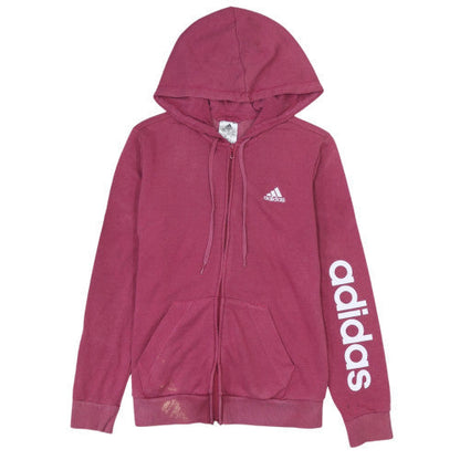 Womens UK Size 8-10 adidas Pink Full Zip Hoodie