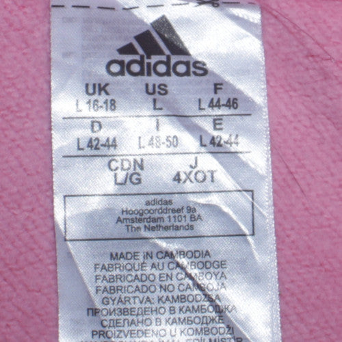 Womens UK Size L adidas Pink Pullover Hoodie