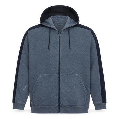 Front view of Adidas men’s grey full zip hoodie xl fleece athletic casual