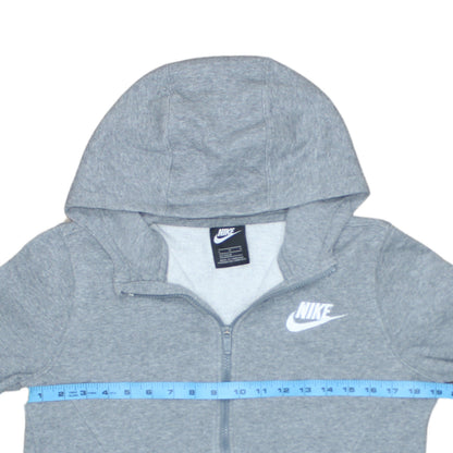 Nike Boys Grey Full Zip Hoodie L 147-158cm Fleece Sweatshirt