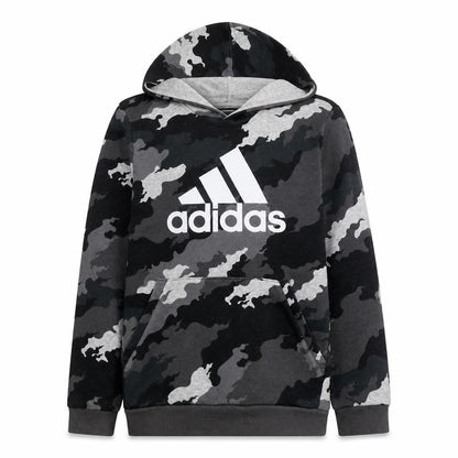 Adidas Boys Grey Camouflage Pullover Hoodie Size 13Y Regular Fit