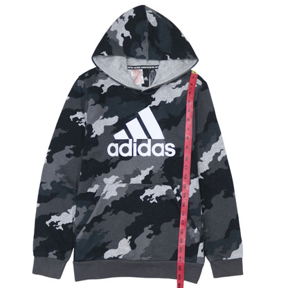 Adidas Boys Grey Camouflage Pullover Hoodie Size 13Y Regular Fit