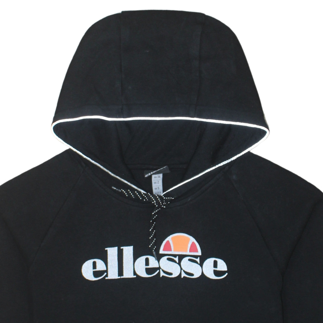 Womens UK Size 12 ellesse Black Pullover Hoodie