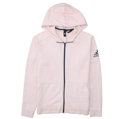 Mens UK Size M adidas Pink Full Zip Hoodie