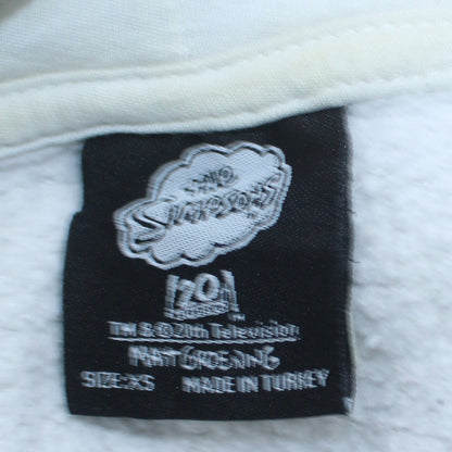 Mens UK Size XS The Simpsons White Pullover Hoodie
