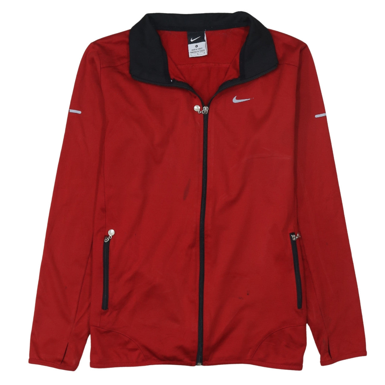 Nike Men's Red XL Track Jacket Reflective Full Zip Sports Top
