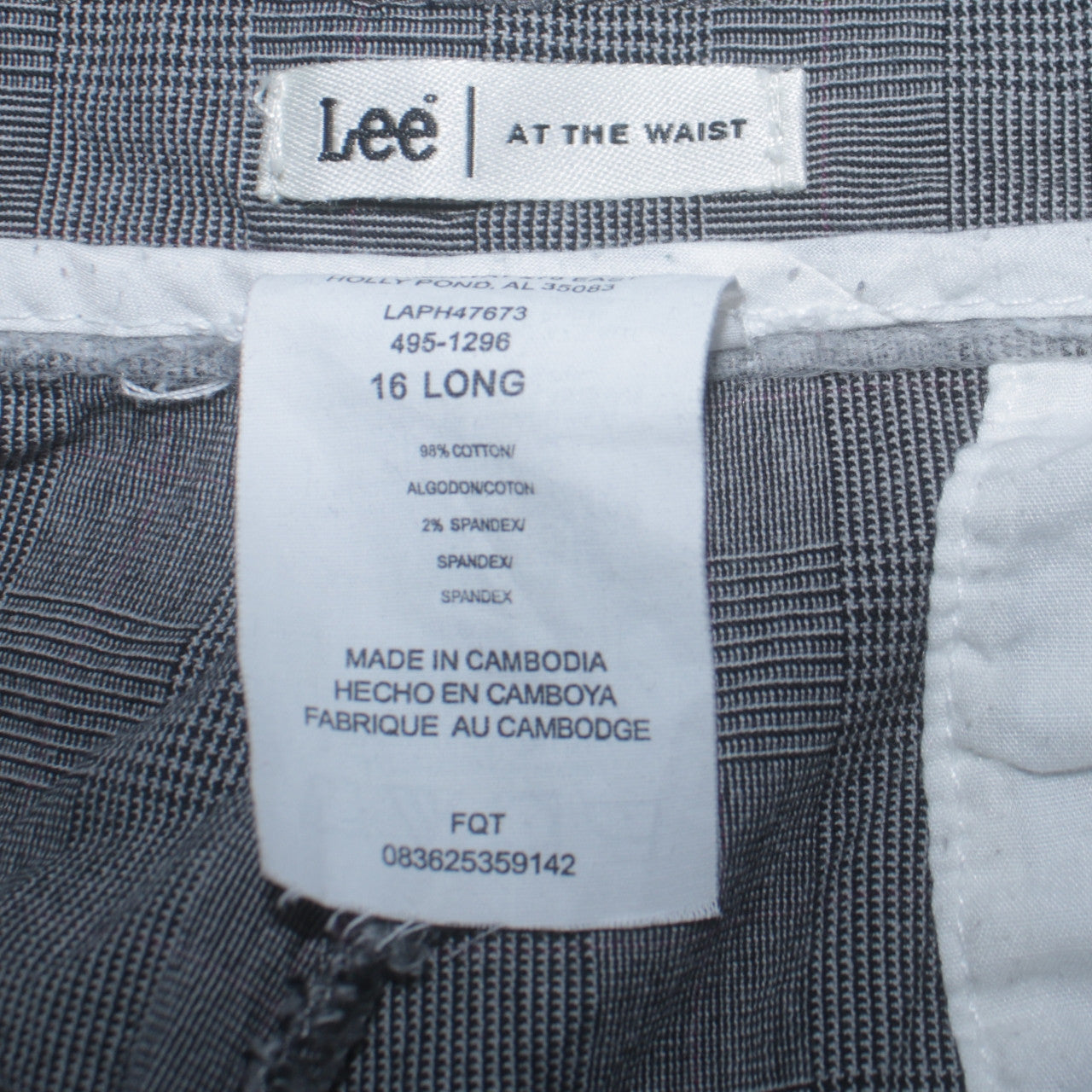 Mens UK Size 16 Lee Regular Fit Chino Grey Trousers