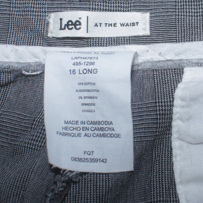 Mens UK Size 16 Lee Regular Fit Chino Grey Trousers