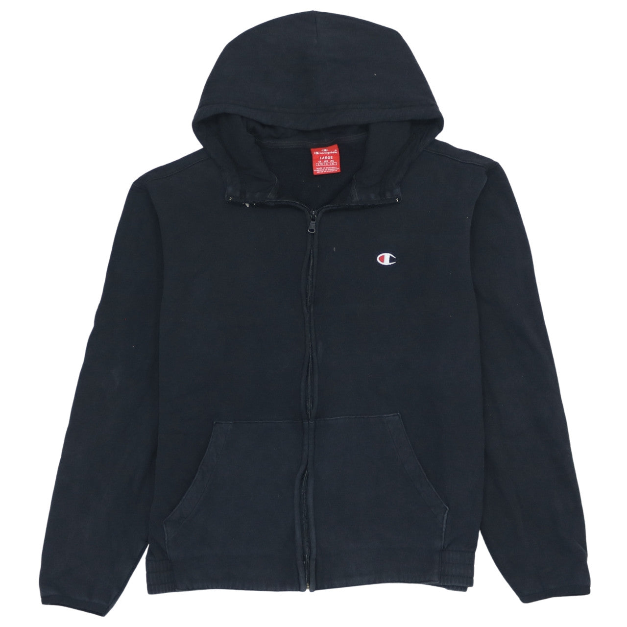 Mens UK Size L Champion Black Full Zip Hoodie