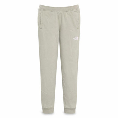 Front view of The North Face girls’ beige jogger sweatpants l fleece activewear trousers