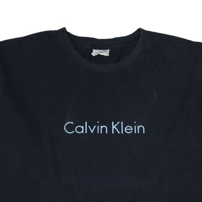 Calvin Klein Men's Black Long Sleeve Cotton Logo Top XL