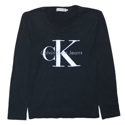 Womens UK Size M Calvin Klein Jeans Black Basic T-Shirt