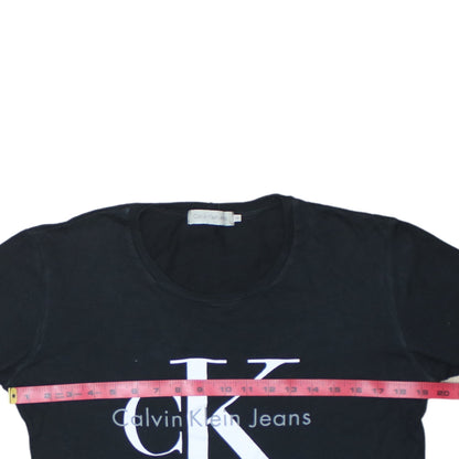 Womens UK Size M Calvin Klein Jeans Black Basic T-Shirt
