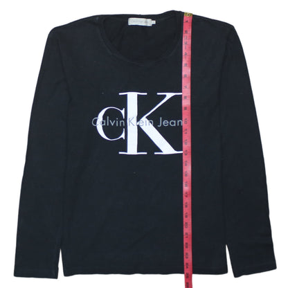 Womens UK Size M Calvin Klein Jeans Black Basic T-Shirt