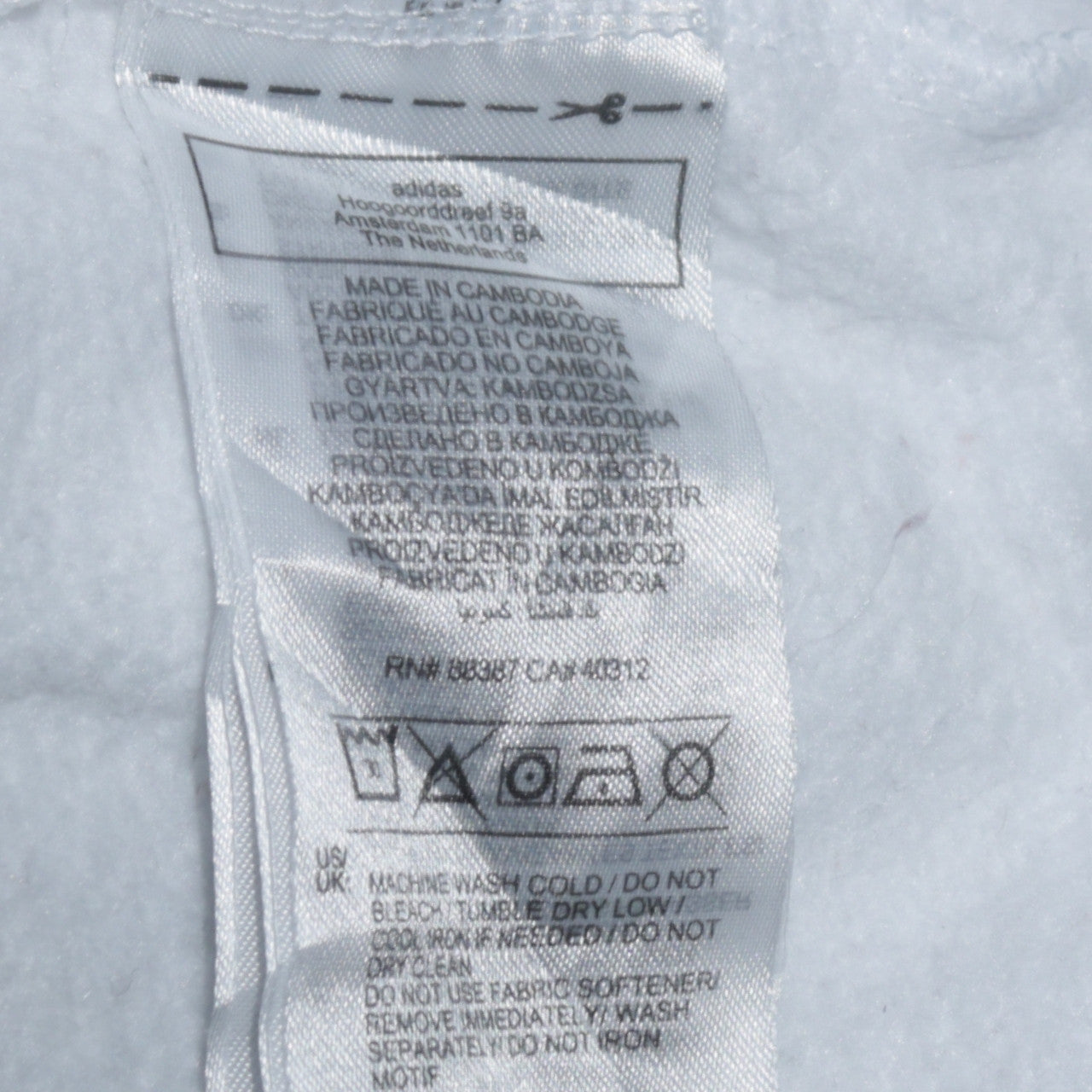 Mens UK Size M adidas White Pullover Hoodie