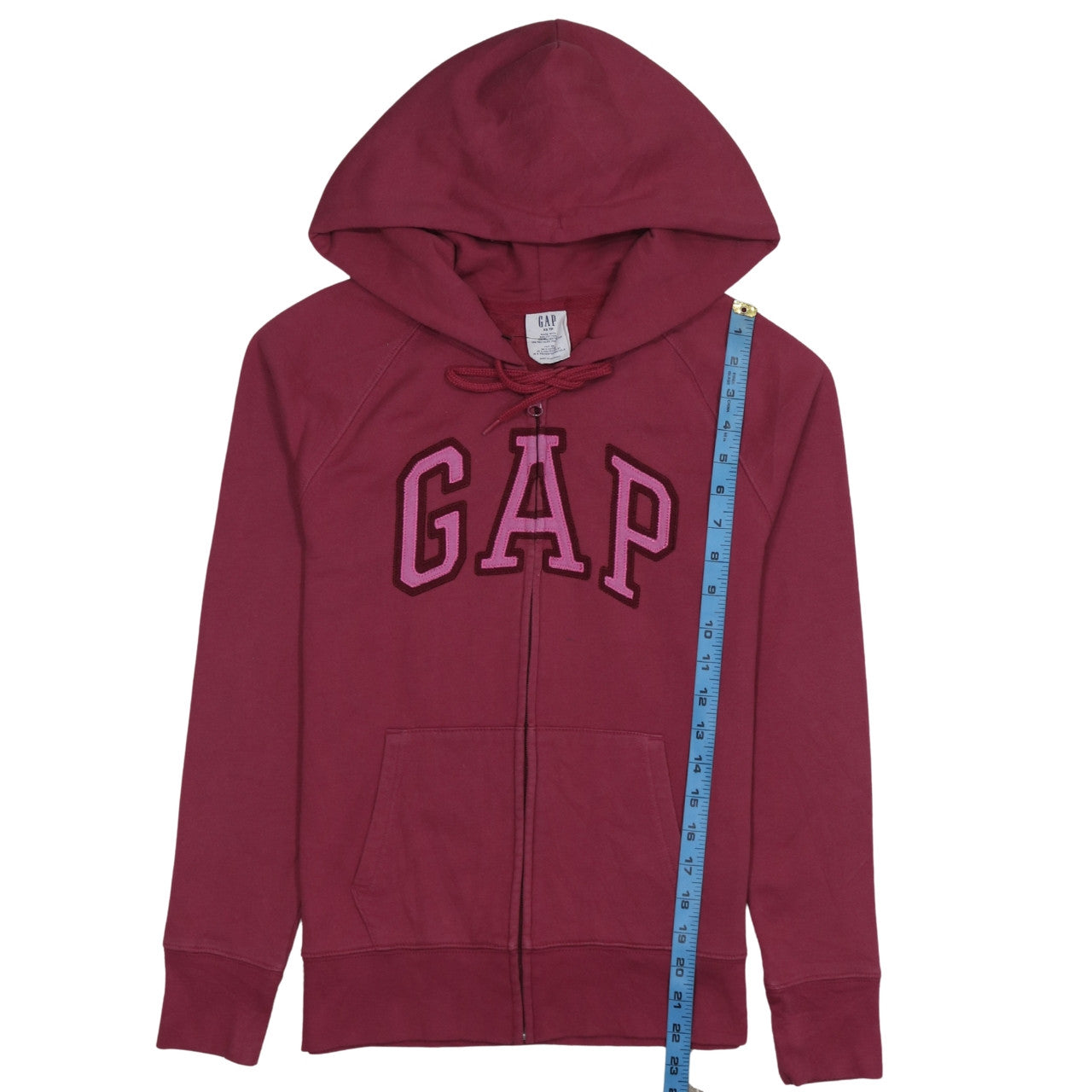 Womens UK Size XS Gap Red Full Zip Hoodie