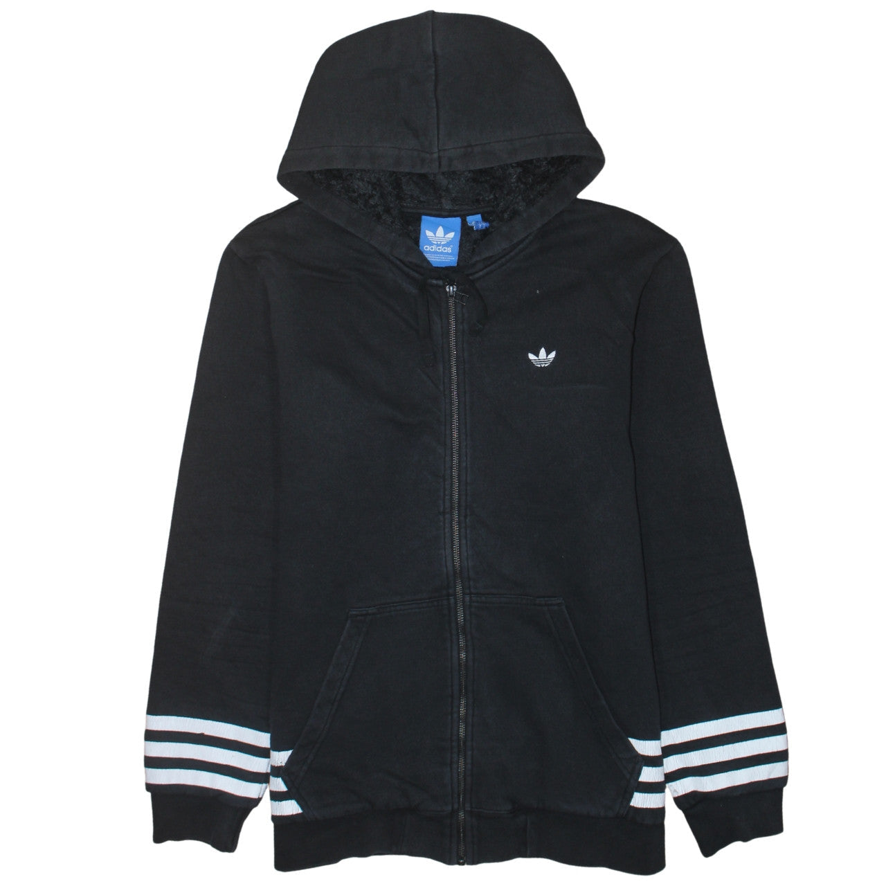 Mens UK Size M adidas Black Full Zip Hoodie