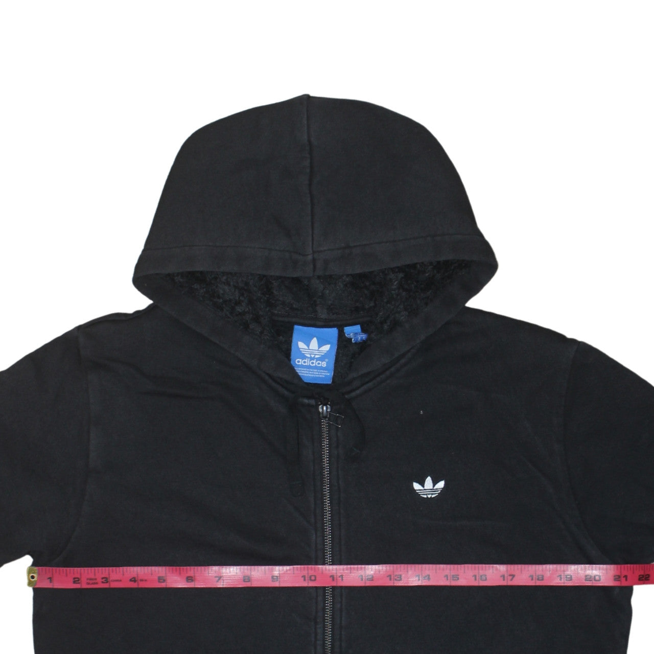 Mens UK Size M adidas Black Full Zip Hoodie