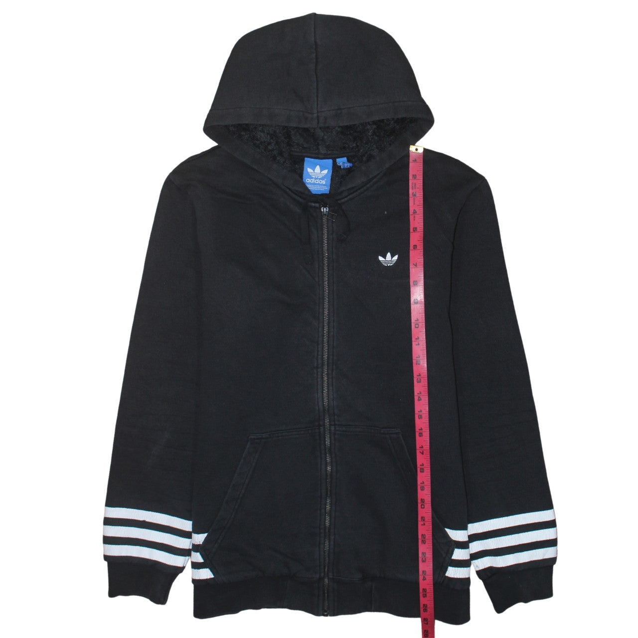 Mens UK Size M adidas Black Full Zip Hoodie