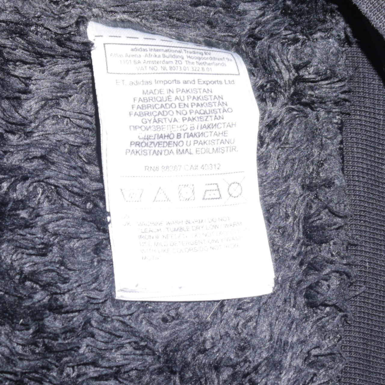 Mens UK Size M adidas Black Full Zip Hoodie