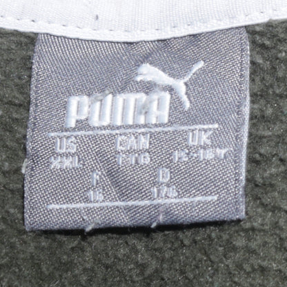 Puma Boys Green Pullover Sweatshirt 15-16 Years Crew Neck Fleece Logo Top