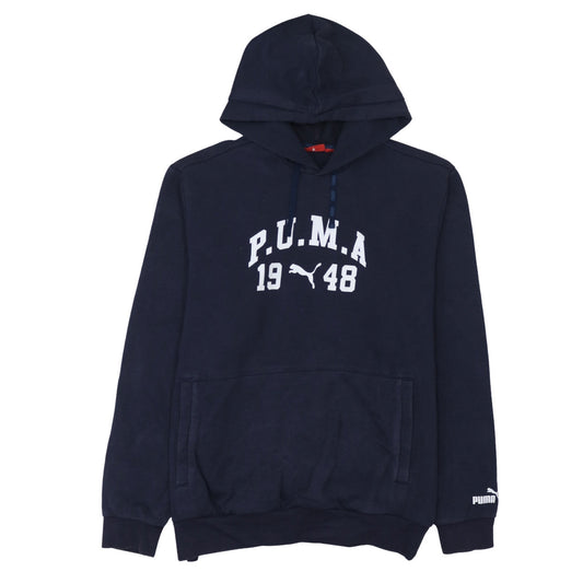 Mens UK Size L PUMA Blue Pullover Hoodie