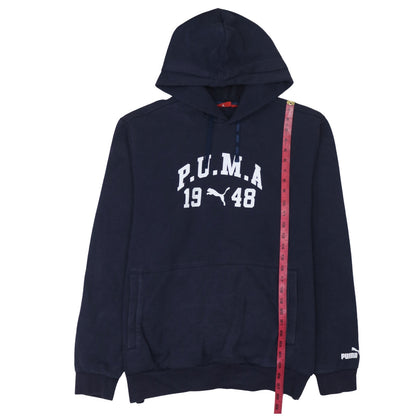 Mens UK Size L PUMA Blue Pullover Hoodie
