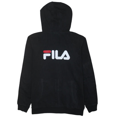Fila Boys Black Full Zip Hoodie 13-14 Years Logo Tape Sleeve Casual
