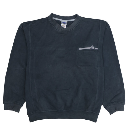 Mens UK Size L adidas Blue Pullover Sweatshirt