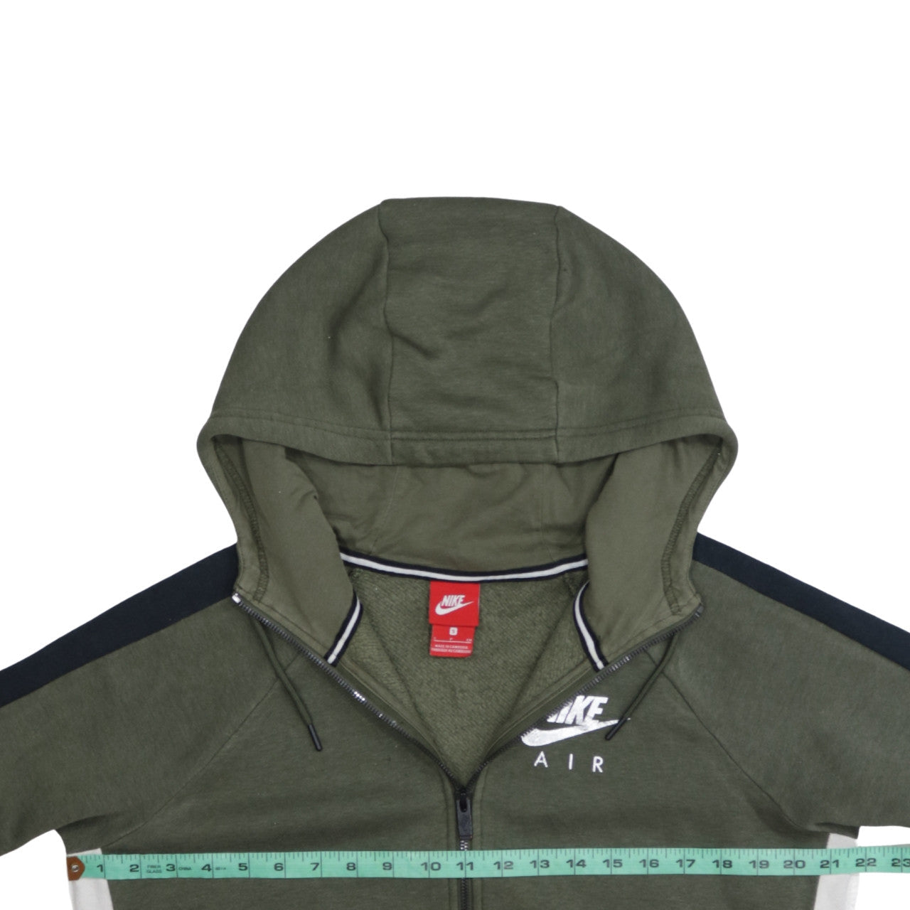 Mens UK Size S Nike Green Full Zip Hoodie