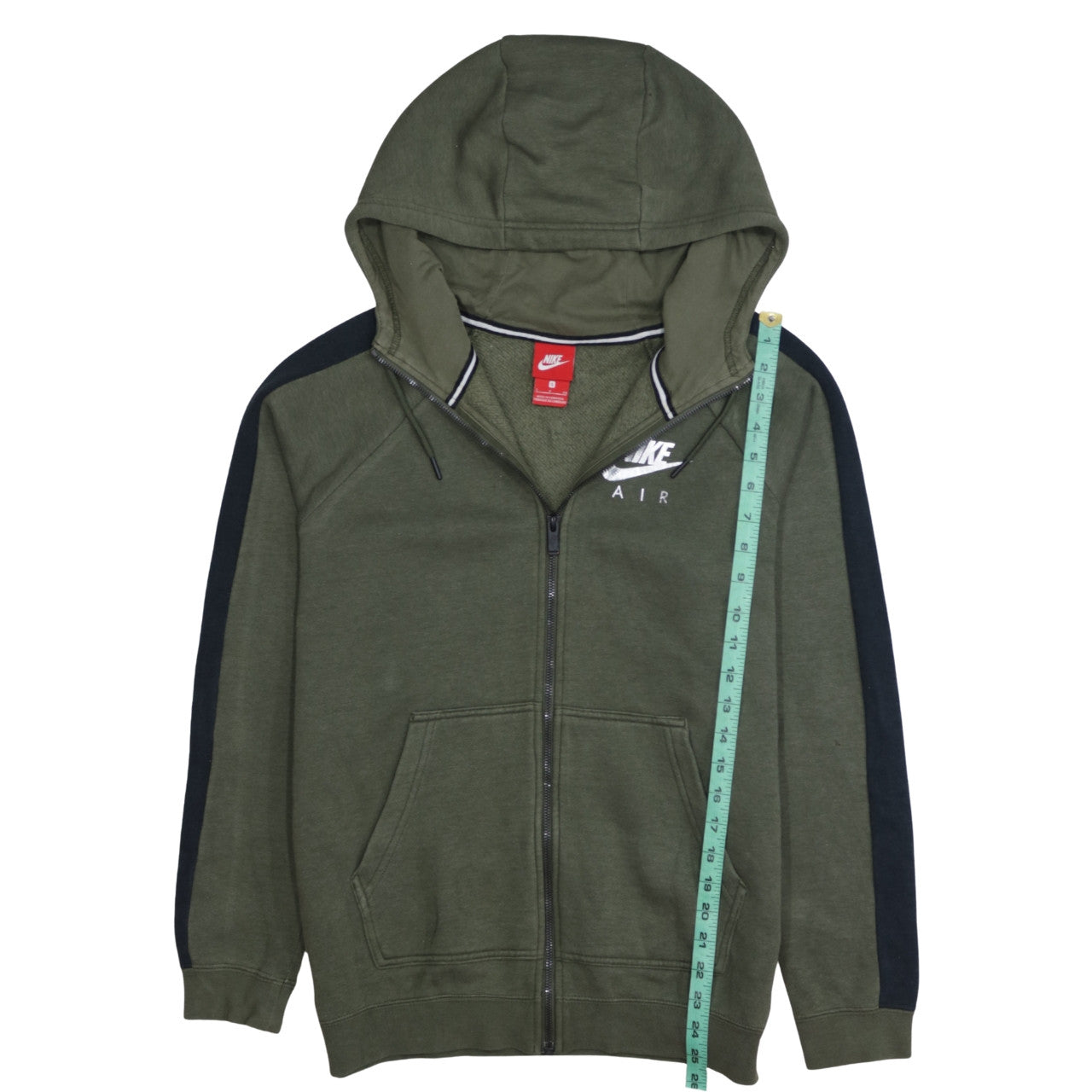 Mens UK Size S Nike Green Full Zip Hoodie