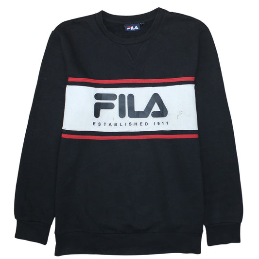 Mens UK Size L FILA Black Pullover Sweatshirt