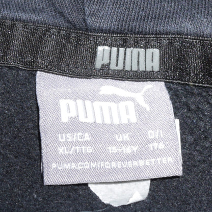 Puma Boys Black Pullover Hoodie 15-16 Years Fleece Graphic Logo Sweatshirt
