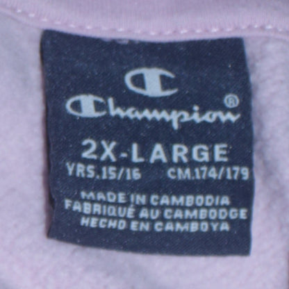 Champion Girls Pink Pullover Hoodie 15-16 Years Cotton Blend Logo Sweatshirt