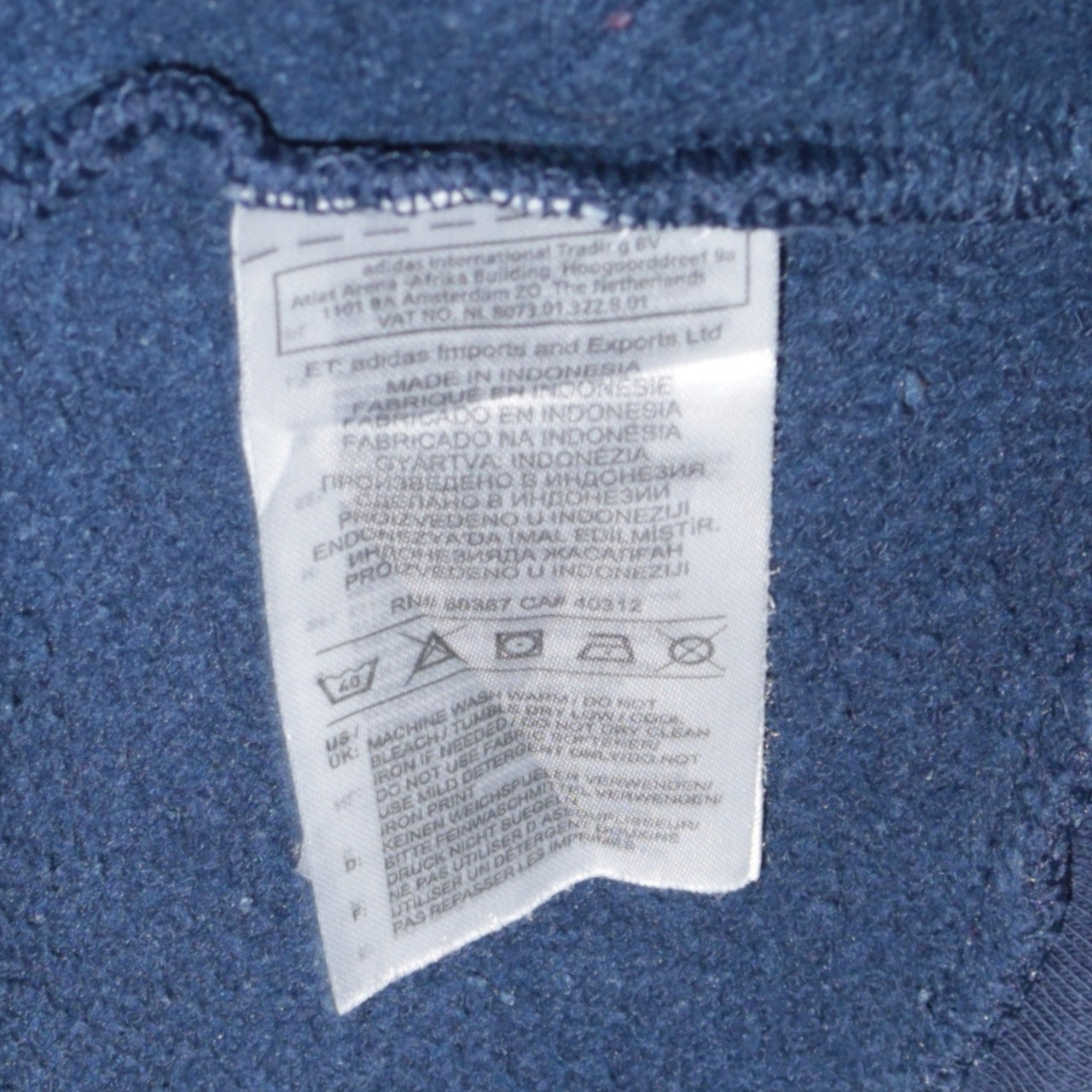 Mens UK Size S adidas Blue Pullover Hoodie
