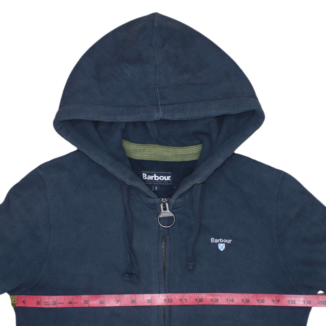 Mens UK Size S Barbour Blue Full Zip Hoodie