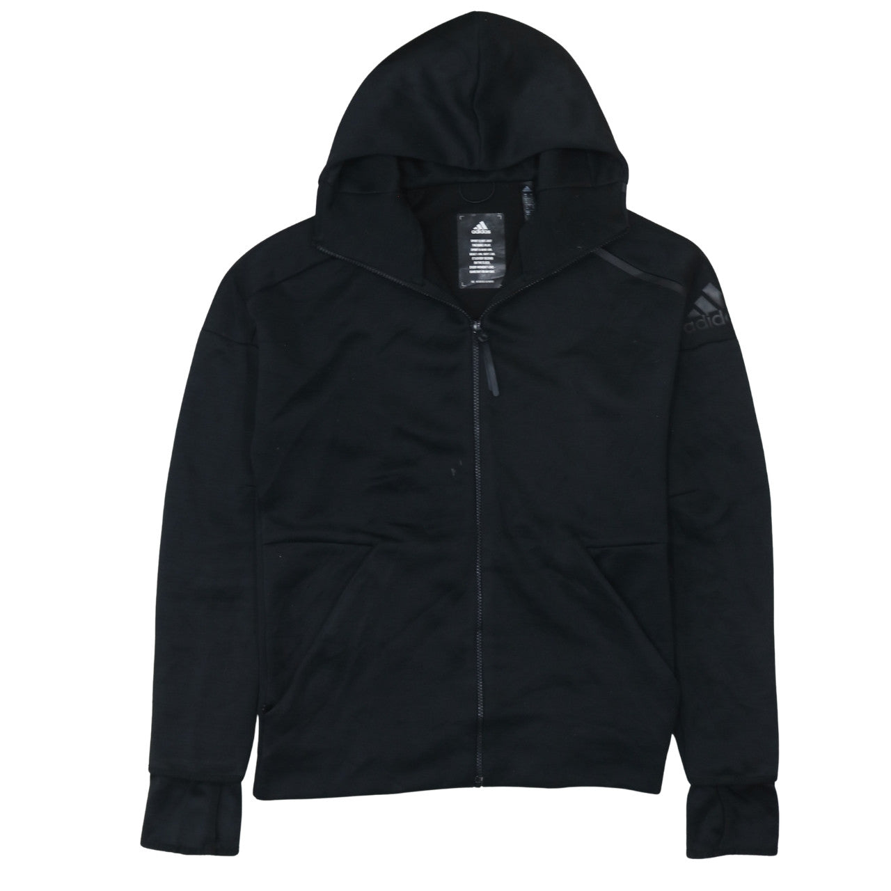 Mens UK Size M adidas Black Full Zip Hoodie