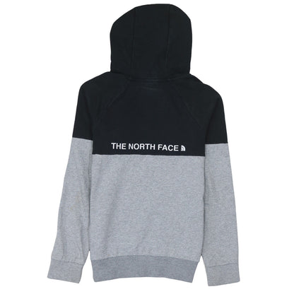 The North Face Boys Grey & Black Pullover Hoodie L Logo Sweatshirt