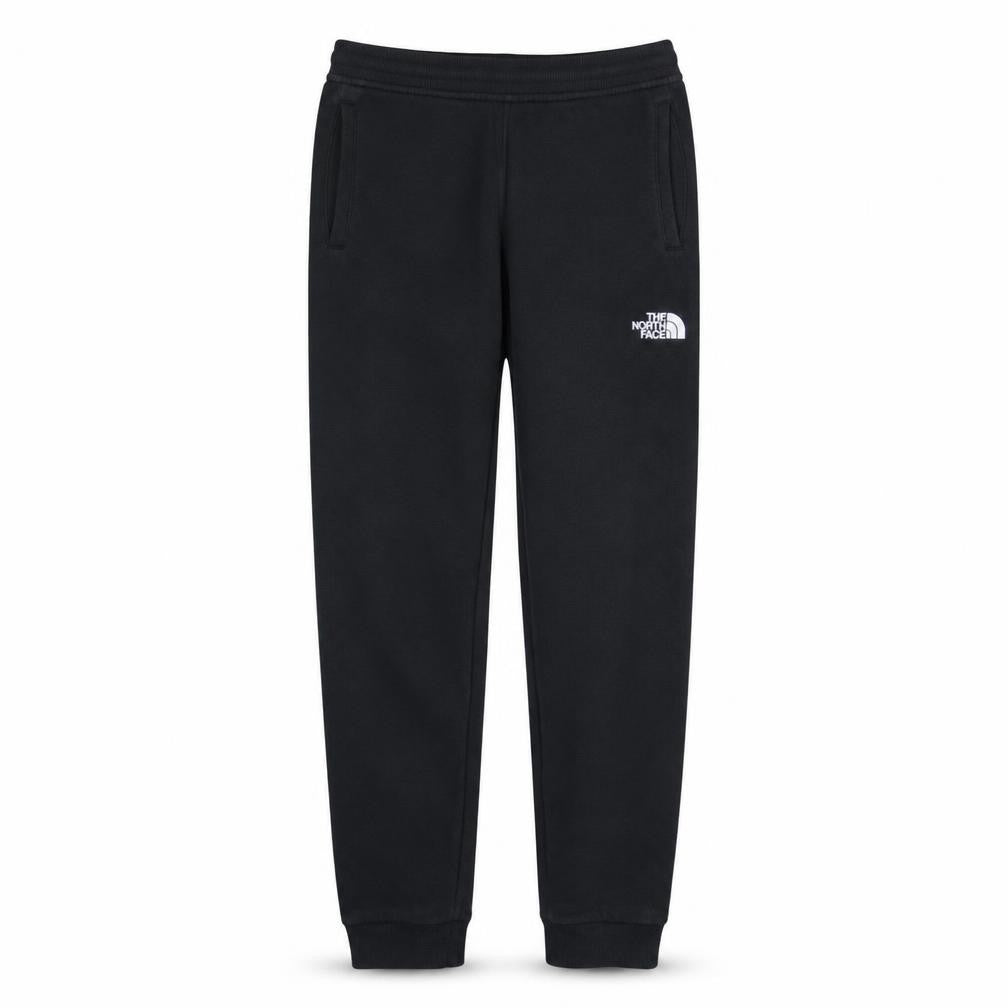 Front view of The North Face boys’ black jogger trousers l fleece sweatpants