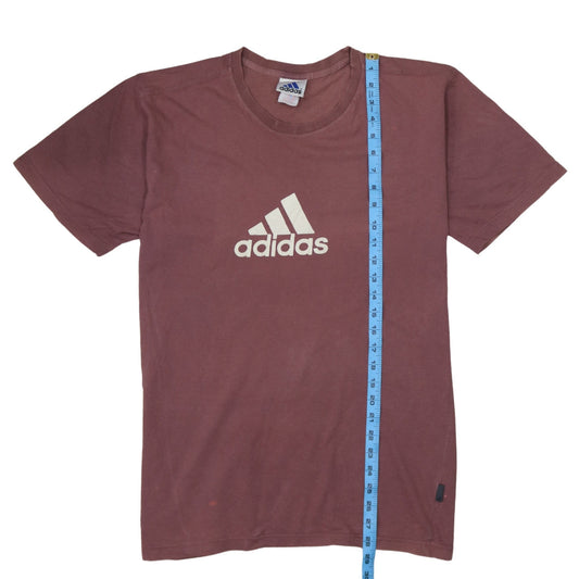 Adidas Men's Brown Logo Graphic Short Sleeve Cotton T-Shirt M
