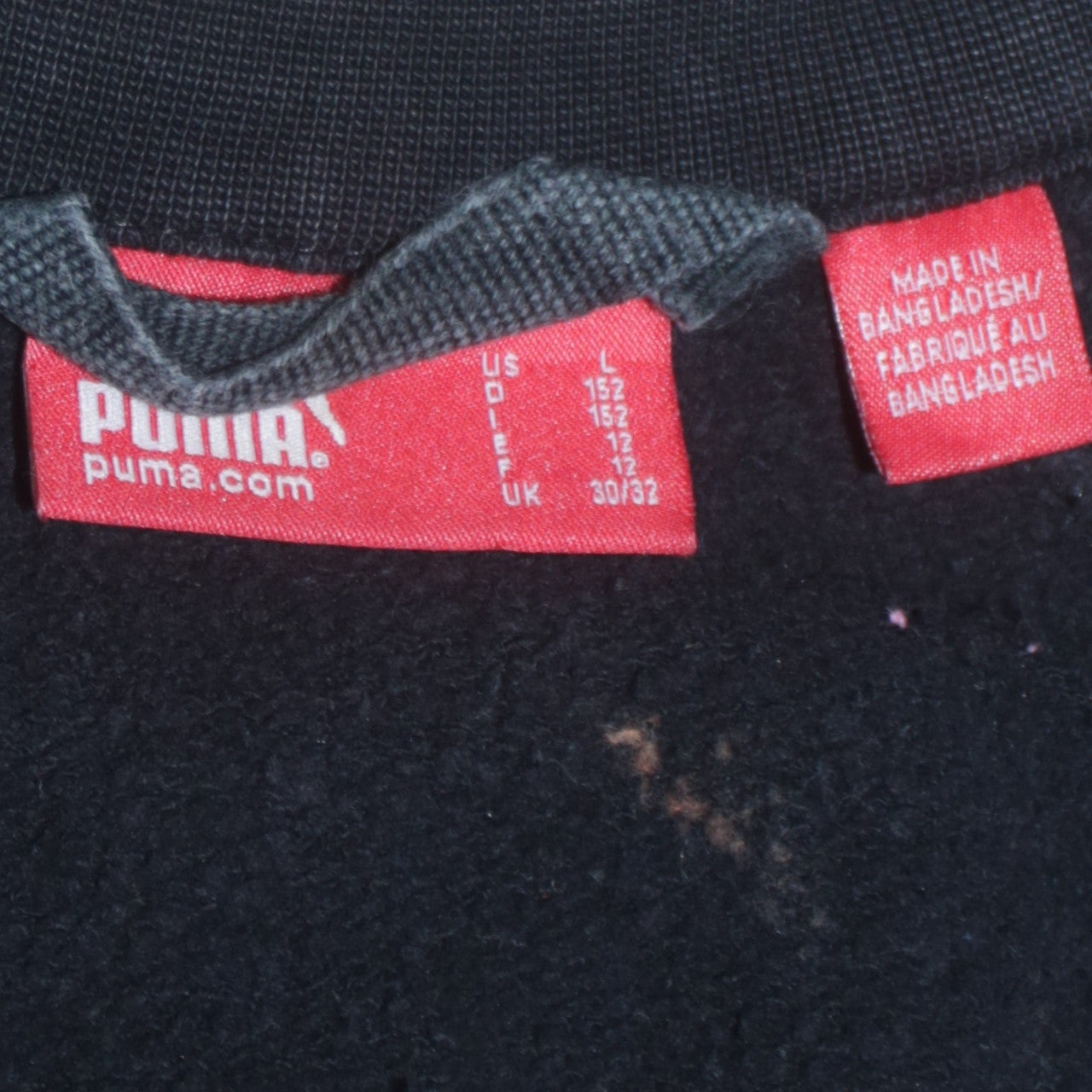 Teens UK Size L PUMA Black Full Zip Sweatshirt