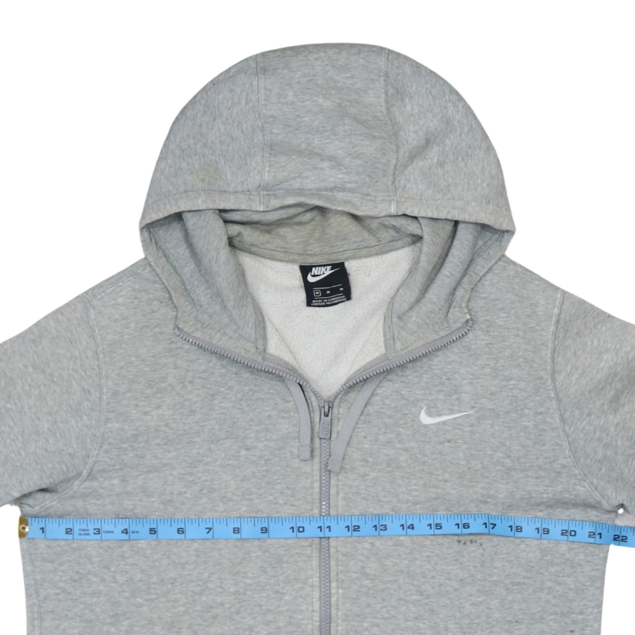 Mens UK Size M Nike Grey Full Zip Hoodie