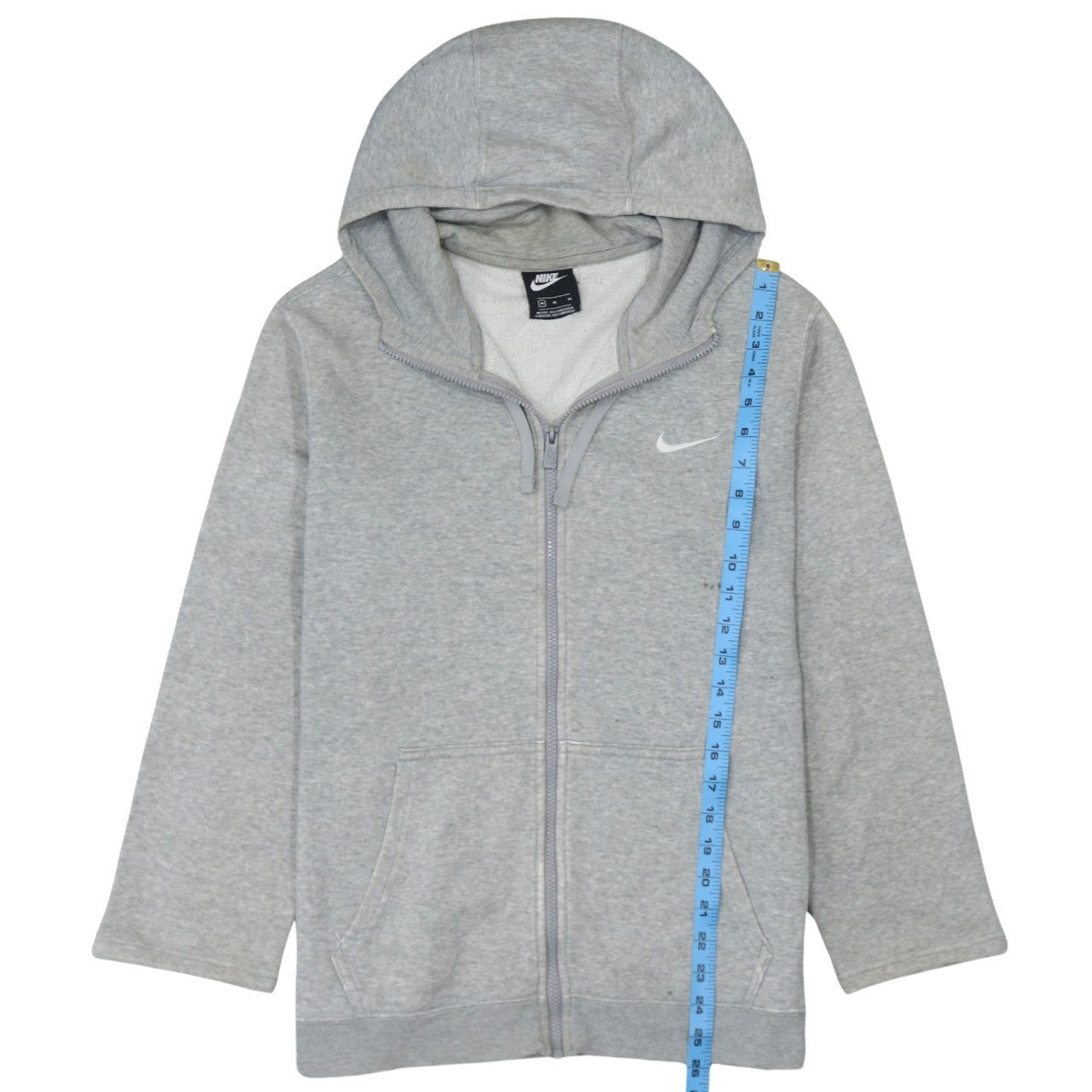 Mens UK Size M Nike Grey Full Zip Hoodie