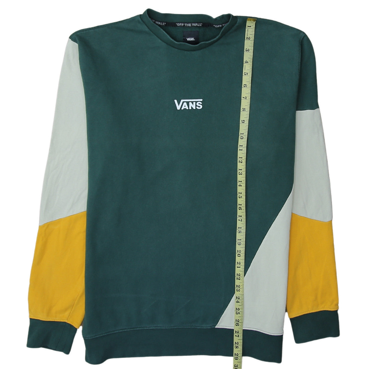 Vans Men's Green Colour Block Pullover Sweatshirt XL
