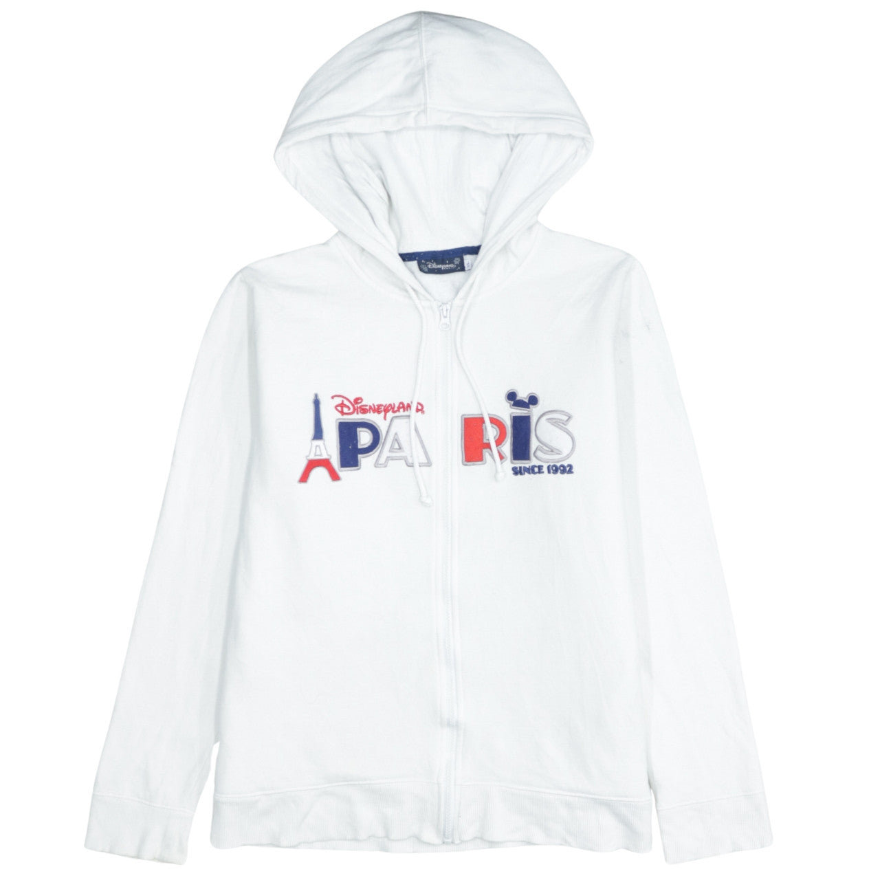 Womens UK Size XL Disneyland Paris White Full Zip Hoodie