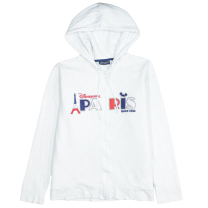Womens UK Size XL Disneyland Paris White Full Zip Hoodie
