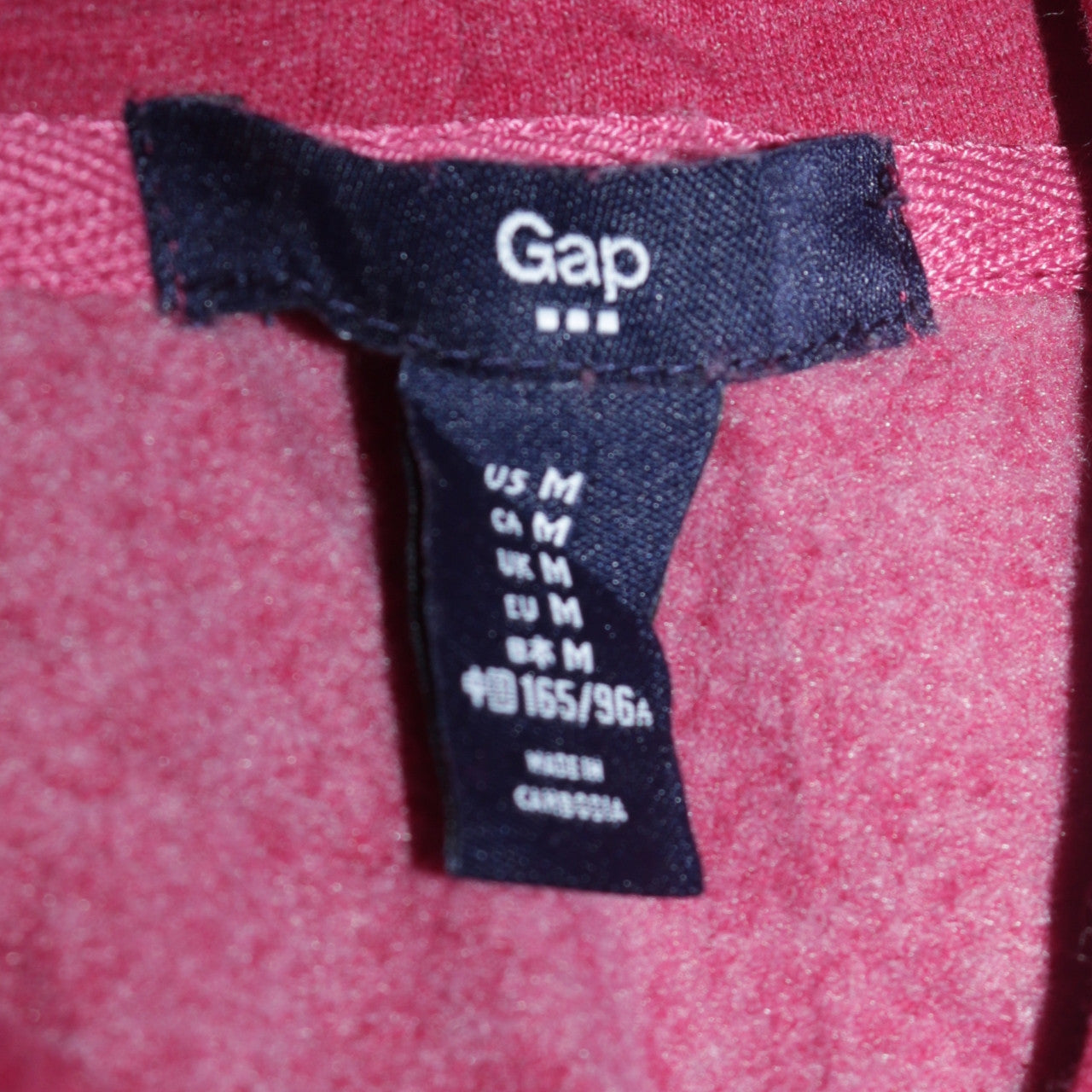 Mens UK Size M Gap Red Full Zip Hoodie