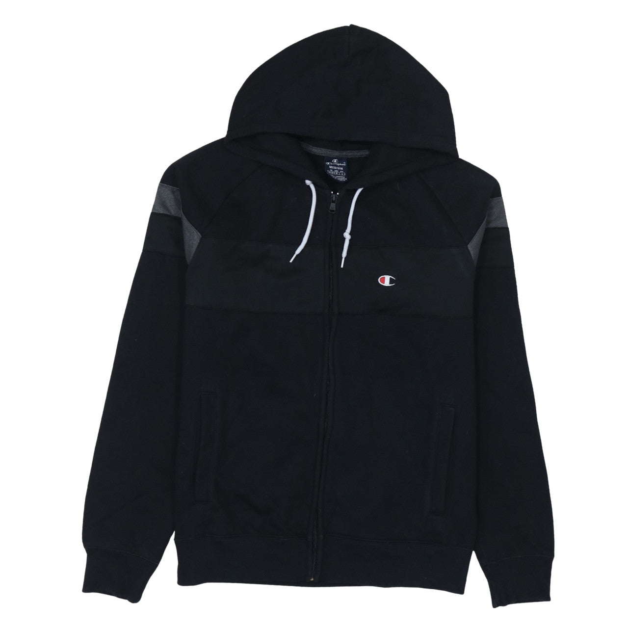 Mens UK Size M Champion Black Full Zip Hoodie